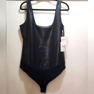 GOOD AMERICAN Better Than Leather Bodysuit ~ Black ~ XL ~ NWT